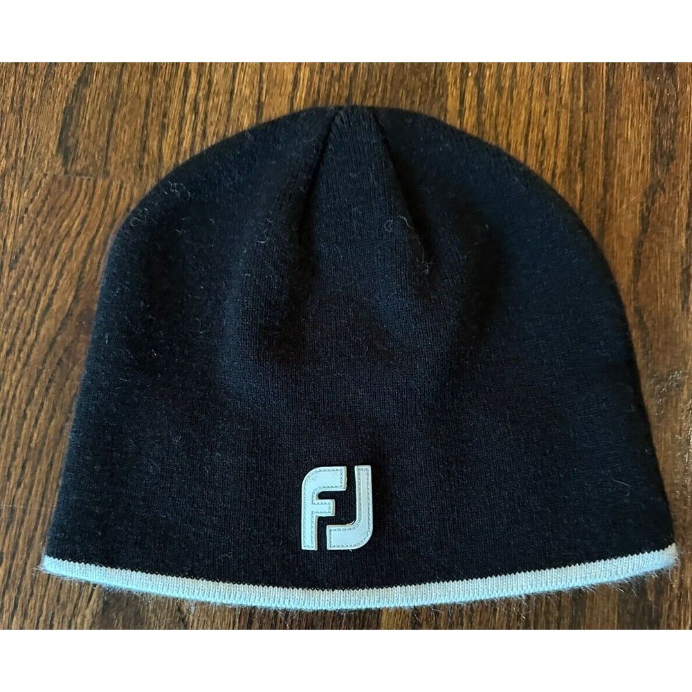 FootJoy Mens Black/White skull Cap One Size FJ‎ Golf beanie Hat